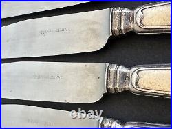 Ancien 8 couteaux Cardeilhac Christofle Art Déco argent massif sterling silver