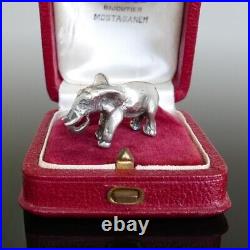 Ancien Pendentif Art Déco Eléphant Miniature Argent Massif 800 Breloque Charm