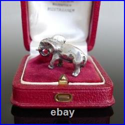 Ancien Pendentif Art Déco Eléphant Miniature Argent Massif 800 Breloque Charm