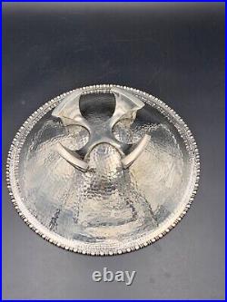 Ancienne coupe plat anglais Art Déco en métal argenté