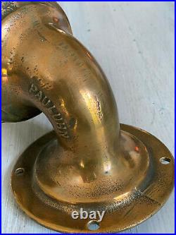 Ancienne paire appliques de marine coursives bateau art signée bronze verre déco