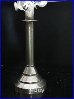 Ancienne suspension lampe Art deco bronze argenté Sabino Hettier Genet Michon