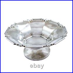 Art Déco Argent Sterling Piédestal Octogonal Sweetmeat Panier / Bonbon Plat