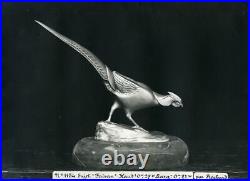Art Déco Figure de Bronze, Argenté, Faisan / Faisan, I. ROCHARD, 1940er Années F623