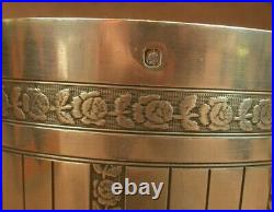 BELLE TIMBALE en ARGENT MASSIF ART DECO DECOR DE ROSES POINCON MINERVE