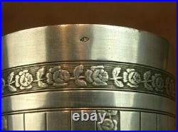 BELLE TIMBALE en ARGENT MASSIF ART DECO DECOR DE ROSES POINCON MINERVE