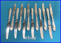 BRILLANT 12 grands couteaux ART DÉCO métal argenté table ménagère couvert