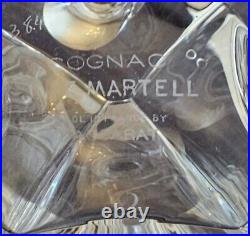 Baccarat, Carafe Art Déco Cristal Taillé, Modèle Cognac Martell Cordon argent
