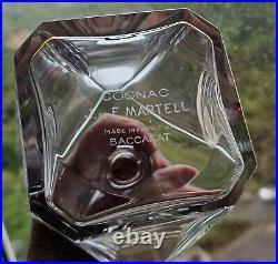 Baccarat, Carafe Art Déco Cristal Taillé, Modèle Cognac Martell Cordon argent