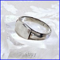 Bague Chevalière Art Déco Artisan Argent 925 Poinçon Sanglier T64 Neuve Stock