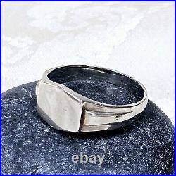 Bague Chevalière Art Déco Artisan Argent 925 Poinçon Sanglier T64 Neuve Stock