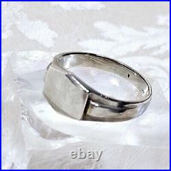 Bague Chevalière Art Déco Artisan Argent 925 Poinçon Sanglier T64 Neuve Stock