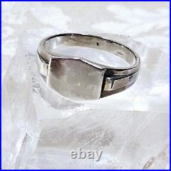 Bague Chevalière Art Déco Artisan Argent 925 Poinçon Sanglier T64 Neuve Stock