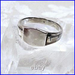 Bague Chevalière Art Déco Artisan Argent 925 Poinçon Sanglier T64 Neuve Stock