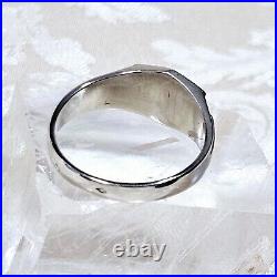 Bague Chevalière Art Déco Artisan Argent 925 Poinçon Sanglier T64 Neuve Stock