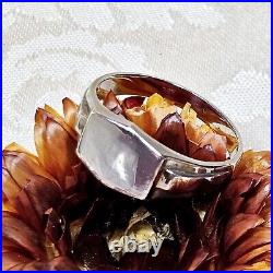 Bague Chevalière Art Déco Artisan Argent 925 Poinçon Sanglier T64 Neuve Stock