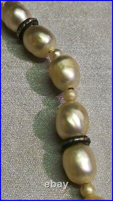 Bijoux Pendentif Art Déco, Collier Métal Argenté, Perles Nacrées Décor Scarabées