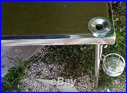 Boris Lacroix Attribue Table A Jeux Pliante Bridge Art Deco 1930 Chrome Nickele