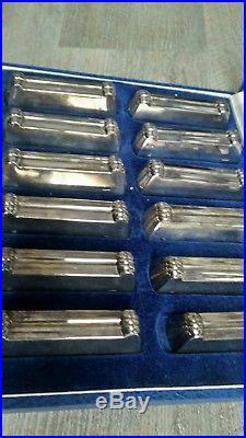 Boulenger 12 portes couteaux metal argente en coffret d'origine
