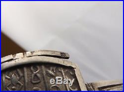 Bracelet Art Déco, Argent, Cartouche Hiéroglyphe, Poinçon Egyptien, Années 30