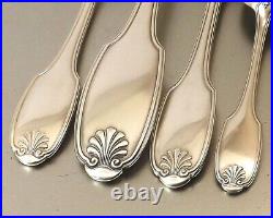 Christofle Alfenide Menagere Modele Coquille 37 Pieces Metal Argente Vers 1950