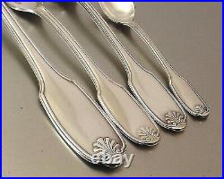 Christofle Alfenide Menagere Modele Coquille 37 Pieces Metal Argente Vers 1950