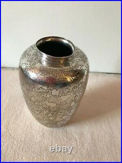 Christofle, rare vase en métal argenté Art Déco, style persan