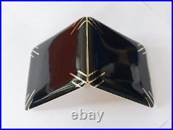 Cigarette Case Art Deco Silver & Solid Gold Enamel Etui Argent Or Laque France