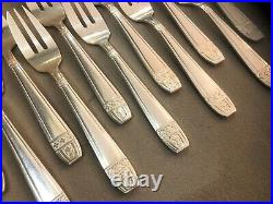 Coffret 12 fourchettes à gateau modèle GRAND PRIX métal argenté Couvert ART DECO