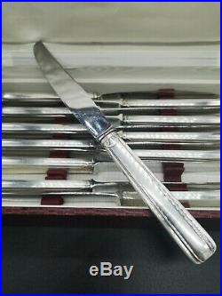 Coffret 24 Couteaux Métal Argente Style Art Deco