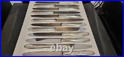 Coffret Lancel 12 Grands Couteaux De Table Lame Inox Metal Argente Art Deco