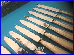 Coffret de 24 couteaux ART DECO métal argenté + couvert de service à gigot Table
