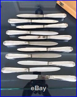 Coffret de couteaux Art Déco en métal argenté lame inox Service Couverts