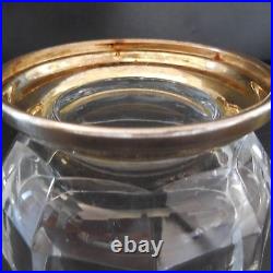 Coupe verre transparent métal argenté doré vide-poche design art déco made ITALY