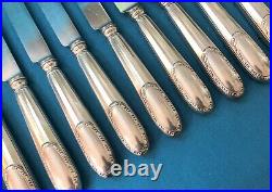 Couteaux à fruit ERCUIS métal argenté Modèle ARTOIS couvert 18cm ART DECO perles