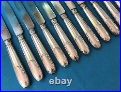 Couteaux à fruit ERCUIS métal argenté Modèle ARTOIS couvert 18cm ART DECO perles