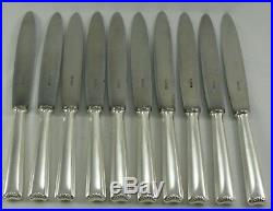 Ercuis modèle petite Coquille, Art Déco, 10 couteaux de table, métal argenté