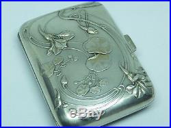 Etui à cigarettes ancien art déco argent massif vintage solid silver case