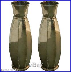 Galia, 1930 paire de vase époque art-deco en métal argenté