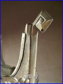 Gilles pied de lampe art déco en bronze nickelé