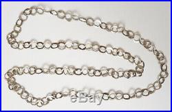 Grand Sautoir collier chaine en ARGENT massif bijou ancien Tunisie silver chain