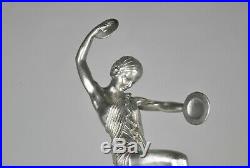 Grande Danseuse Aux Cymbales, Bronze Attb à Pierre Le Faguays, Art Déco, 20eme
