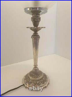 Lampe Art Déco Art Nouveau Bronze ou Laiton argenté