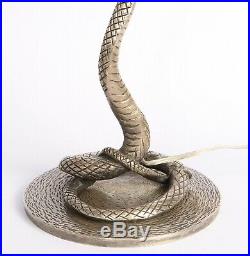 Lampe Art Deco Serpent En Bronze Argenté