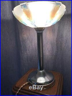 Lampe Art Deco Tulipe Opalescente Ezan Lacroix Degue Daum Lustre Lamp