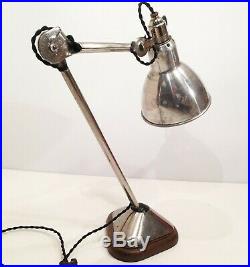Lampe GRAS RAVEL 206 nickelée Art Deco Bauhaus Table Lamp 1930 era Le Corbusier