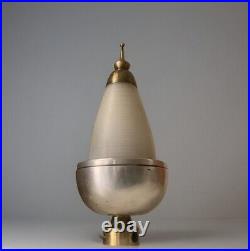 Lampe de chevet art deco moderniste acier nickelé et laiton