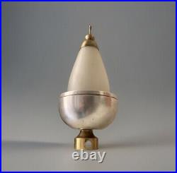 Lampe de chevet art deco moderniste acier nickelé et laiton