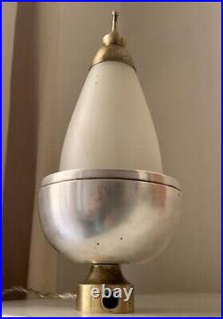 Lampe de chevet art deco moderniste acier nickelé et laiton