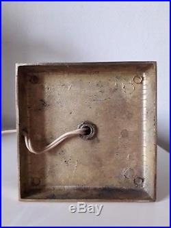 Lampe moderniste art deco en métal argenté gainé de cuir vers 1940-1950